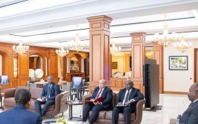 Le directeur général de Colas et le ministre de l’Habitat reçus en audience par Ali Bongo